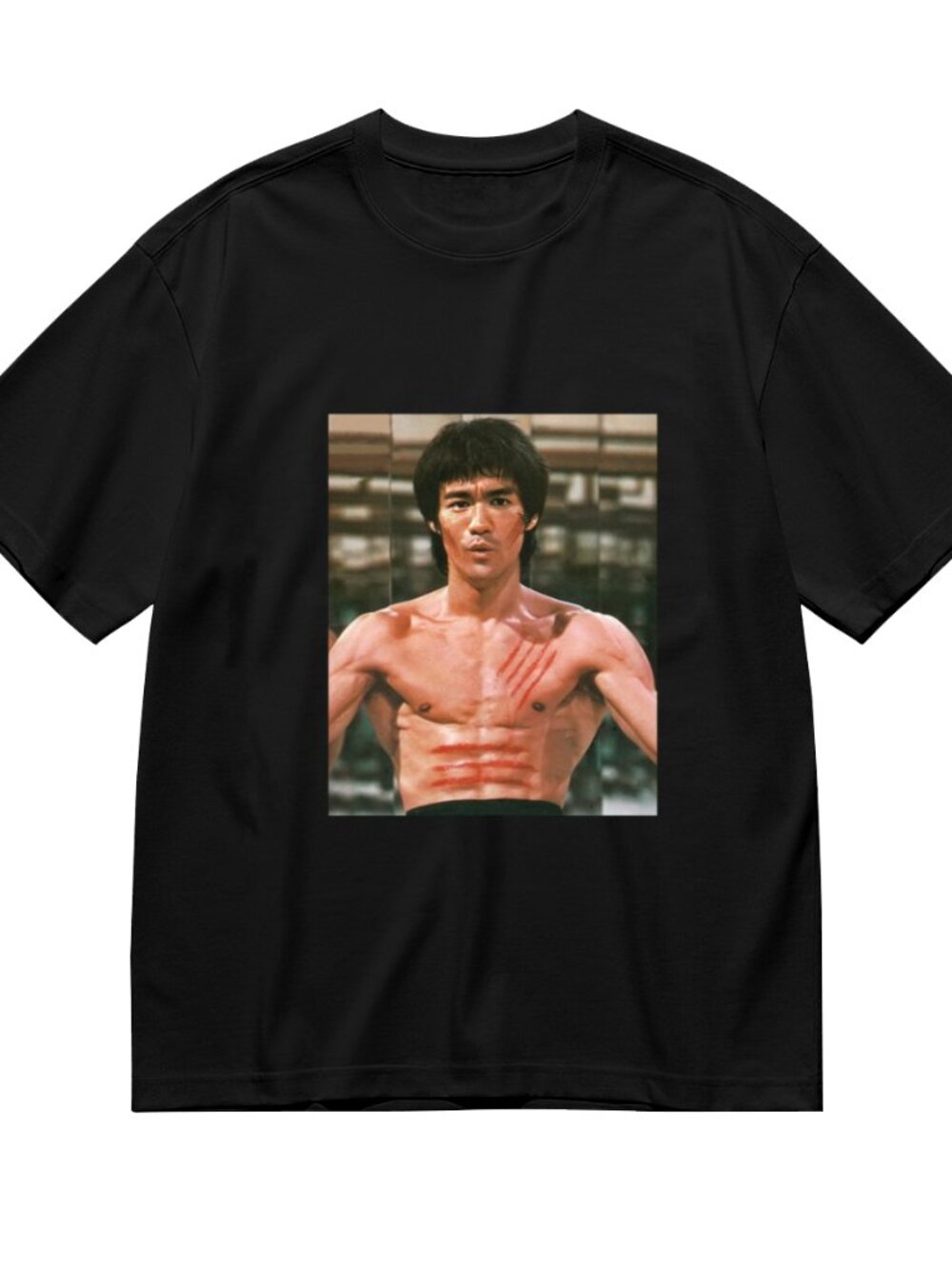Black Short Sleeve Graphic Tee with Martial Arts Photo - Picture 3 of 5